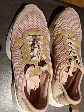Michael Kors Blush Pink and Tan Mesh Sneakers